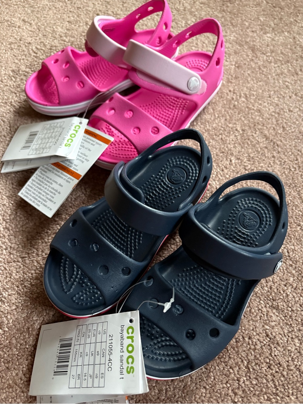 Crocs Bayaband set lot bundle of 2 Kids Toddler waterproof sandal size C9 NWT